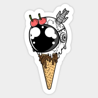 Astronaut Ice Cream Cone Sticker